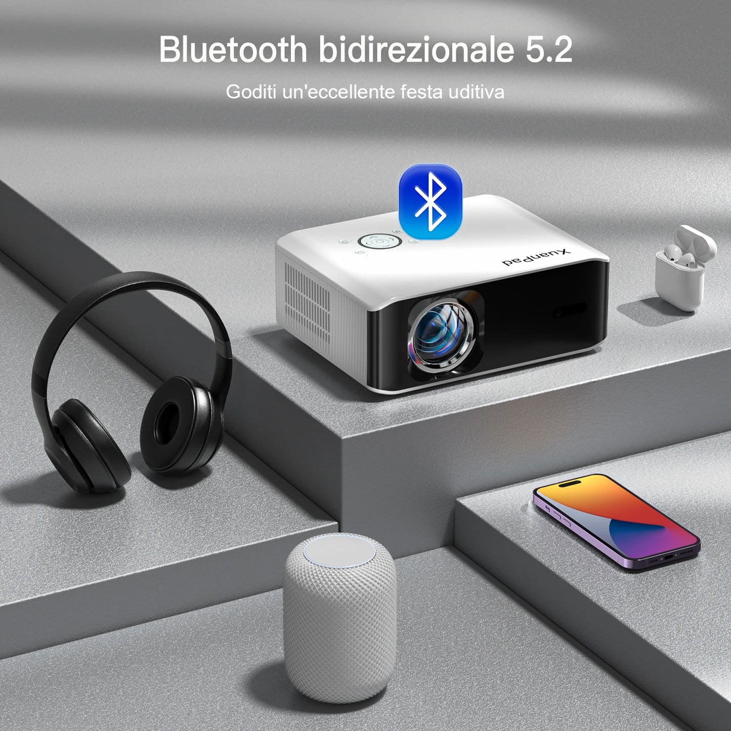 Portable 1080P Smart WiFi Mini Projector | LED LCD Home Theater Android Projector - EGBull