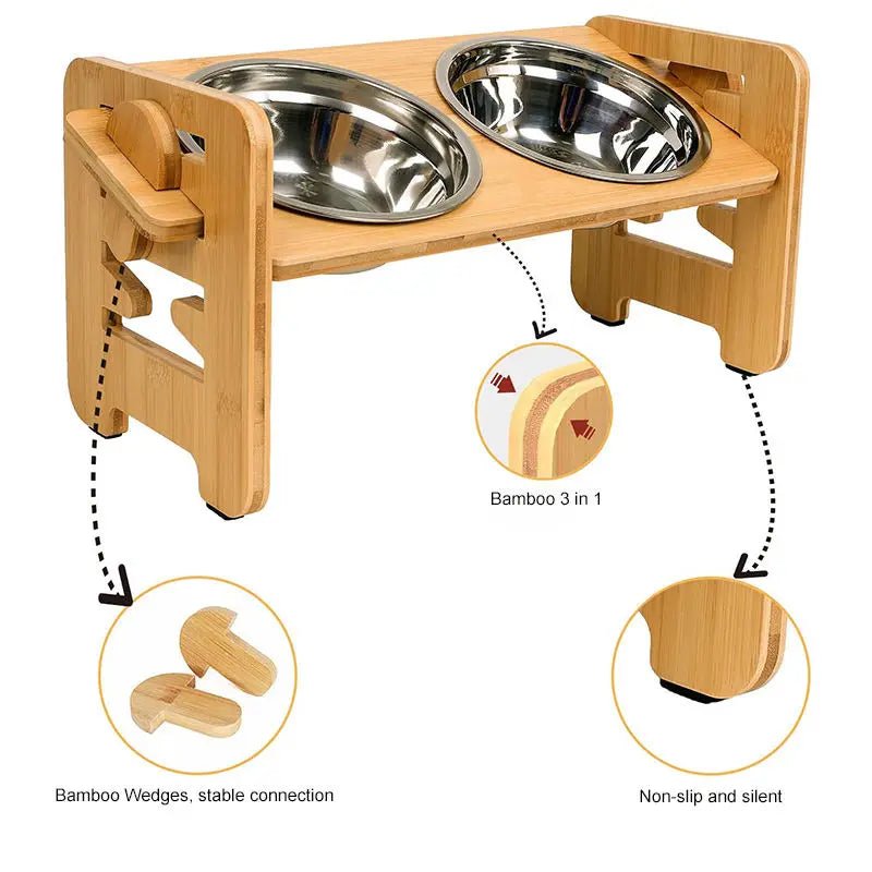 Adjustable Elevated Pet Bowl Stand - EGBull